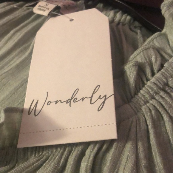 NWT Wonderly Short Sleeve MIDI Dress W/ Slip (Dewy Moss) Beautiful Dress New - Picture 7 of 7